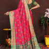 Tempting Dark Pink Soft Banarasi Silk Saree With Staggering Blouse Piece