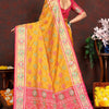 Delightful Yellow Soft Banarasi Silk Saree With Hypnotic Blouse Piece
