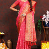Mesmerising Dark Pink Soft Banarasi Silk Saree With Precious Blouse Piece