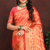 Jazzy Orange Soft Banarasi Silk Saree With Groovy Blouse Piece