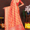 Jazzy Orange Soft Banarasi Silk Saree With Groovy Blouse Piece
