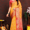 Vestigial Yellow Soft Banarasi Silk Saree With Splendiferous Blouse Piece