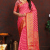 Lagniappe Dark Pink Soft Banarasi Silk Saree With Chatoyant Blouse Piece