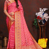 Lagniappe Dark Pink Soft Banarasi Silk Saree With Chatoyant Blouse Piece