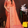 Pleasant Orange Soft Banarasi Silk Saree With Radiant Blouse Piece