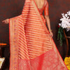 Pleasant Orange Soft Banarasi Silk Saree With Radiant Blouse Piece