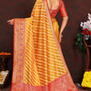 Flaunt Yellow Soft Banarasi Silk Saree With Flattering Blouse Piece