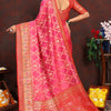 Gleaming Dark Pink Soft Banarasi Silk Saree With Gorgeous Blouse Piece