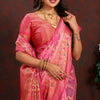 Groovy Pink Soft Banarasi Silk Saree With Pleasant Blouse Piece