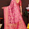 Groovy Pink Soft Banarasi Silk Saree With Pleasant Blouse Piece