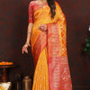 Excellent Yellow Soft Banarasi Silk Saree With Conflate Blouse Piece
