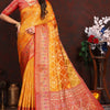 Excellent Yellow Soft Banarasi Silk Saree With Conflate Blouse Piece