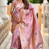 Supernal Levender Soft Banarasi Silk Saree With Effulgent Blouse Piece