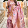 Supernal Levender Soft Banarasi Silk Saree With Effulgent Blouse Piece