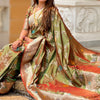 Prodigal Mehndi Soft Banarasi Silk Saree With Fantabulous Blouse Piece
