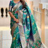 Rhapsody Rama Soft Banarasi Silk Saree With Posh Blouse Piece