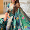 Rhapsody Rama Soft Banarasi Silk Saree With Posh Blouse Piece