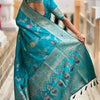 Snazzy Sea Green Soft Banarasi Silk Saree With Sumptuous Blouse Piece