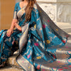 Demesne Teal Blue Soft Banarasi Silk Saree With Forbearance Blouse Piece