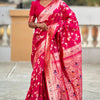 Glorious Dark Pink Soft Banarasi Silk Saree With Classic Blouse Piece