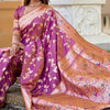 Captivating Lavender Soft Banarasi Silk Saree With Delectable Blouse Piece