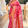 Proficient Pink Soft Banarasi Silk Saree With Beguiling Blouse Piece