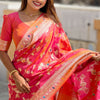 Proficient Pink Soft Banarasi Silk Saree With Beguiling Blouse Piece