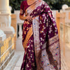 Eloquence Purple Soft Banarasi Silk Saree With Amiable Blouse Piece