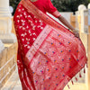 Ornate Red Soft Banarasi Silk Saree With Ephemeral Blouse Piece