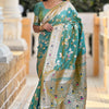 Ineffable Sea Green Soft Banarasi Silk Saree With Scrupulous Blouse Piece