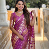 Elision Magenta Soft Banarasi Silk Saree With Tremendous Blouse Piece