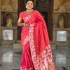 Delightful Pink Soft Banarasi Silk Saree With Jubilant Blouse Piece