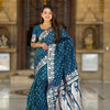 Delectable Teal Blue Soft Banarasi Silk Saree With Prettiest Blouse Piece