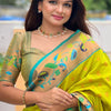 Flaunt Parrot Paithani Silk Saree With Gratifying Blouse Piece