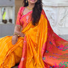 Brood Yellow Paithani Silk Saree With Ebullience Blouse Piece