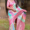 Fantabulous Multicolor Soft Banarasi Silk Saree With Sumptuous Blouse Piece