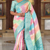 Inimitable Multicolor Soft Banarasi Silk Saree With Hypnotic Blouse Piece