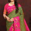 Delightful Green Paithani Silk Saree With Twirling Blouse Piece