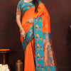Surpassing Orange Paithani Silk Saree With Ethnic Blouse Piece