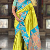 Opulent Parrot Paithani Silk Saree With Delightful Blouse Piece