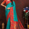 Sensational Sea Green Paithani Silk Saree With Amazing Blouse Piece