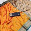 Unique Mustard Paithani Silk Saree With Girlish Blouse Piece