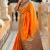 Unique Mustard Paithani Silk Saree With Girlish Blouse Piece