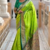 Appealing Parrot Paithani Silk Saree With Ravishing Blouse Piece