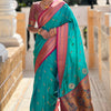Eloquence Sea Green Paithani Silk Saree With Fugacious Blouse Piece