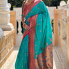 Eloquence Sea Green Paithani Silk Saree With Fugacious Blouse Piece