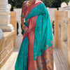 Eloquence Sea Green Paithani Silk Saree With Fugacious Blouse Piece