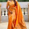 Winsome Mustard Paithani Silk Saree With Unique Blouse Piece