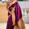 Piquant Wine Paithani Silk Saree With Appealing Blouse Piece