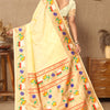 Wonderful Beige Paithani Silk Saree With Classy Blouse Piece